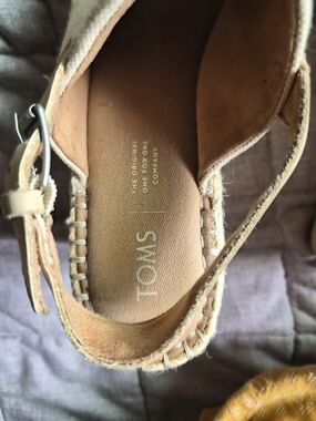 Toms Women's Tan Leather Espadrille Slingback Mules